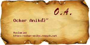 Ocker Anikó névjegykártya